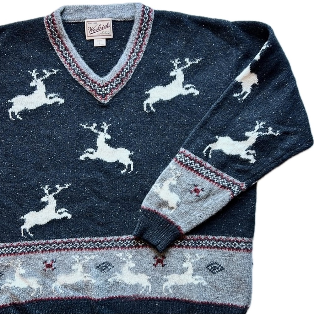 Vintage Woolrich (Ugly) Christmas Reindeer Sweater‎